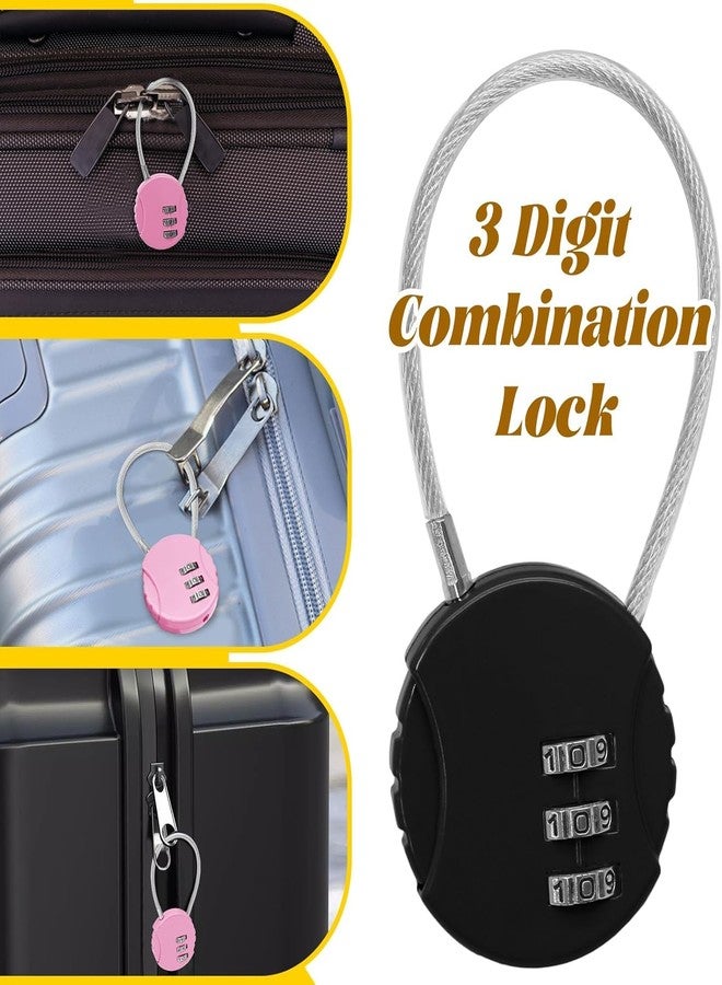 FEBLICH 3 Digit Travel Luggage Combination Lock, Gym Padlock Mini Combination Waterproof Resettable Bag Luggage Gate Padlock Outdoor for School Locker Backpack Travel Toolbox Storage (Black) - Image 5